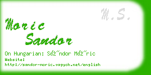 moric sandor business card